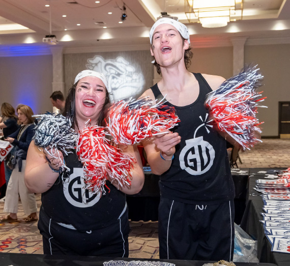 Gonzaga student performers entertain attendees of the ZagUp event at the WCC Basketball Tournament in Las Vegas