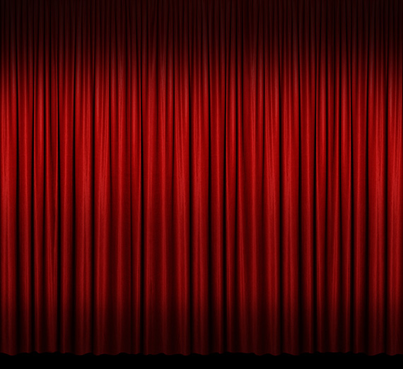 Closed stage curtains