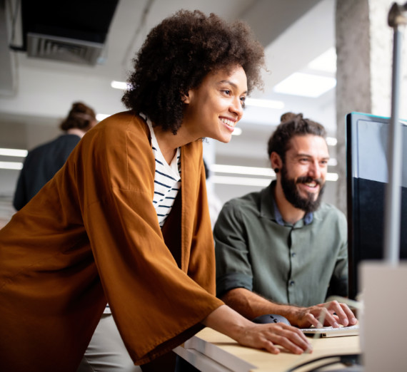 Team brainstorming. Creative managers crew working with new startup project in office.
