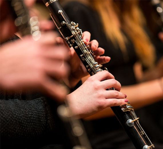 student playing clarinet 