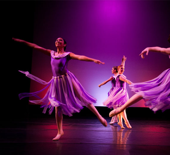 students dancing in performance