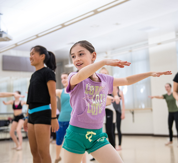 A child dances.