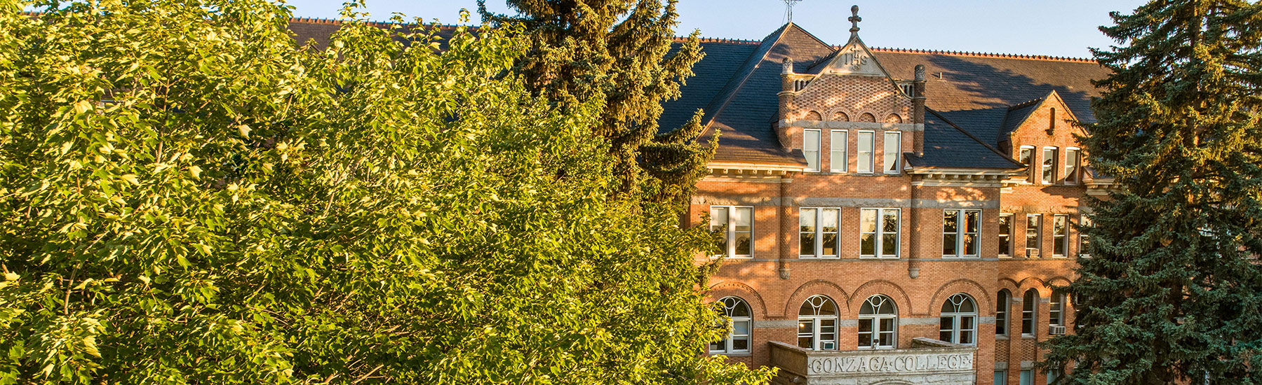 aerial photo of college hall