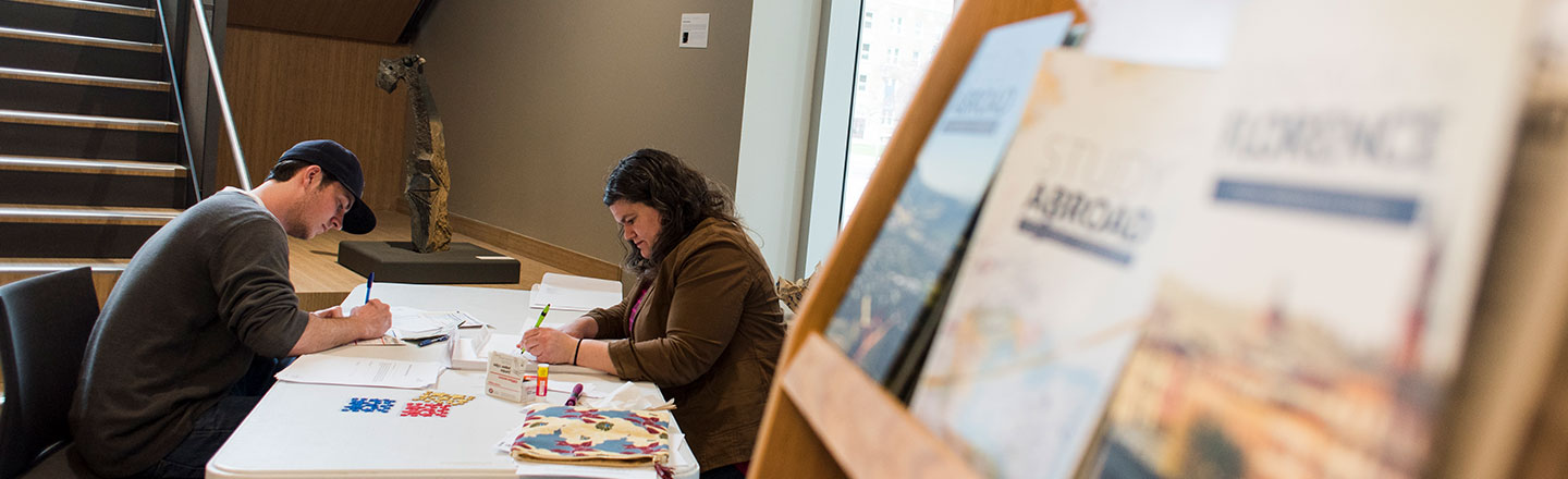 Students receive help in the CGE office with their visas for study abroad.