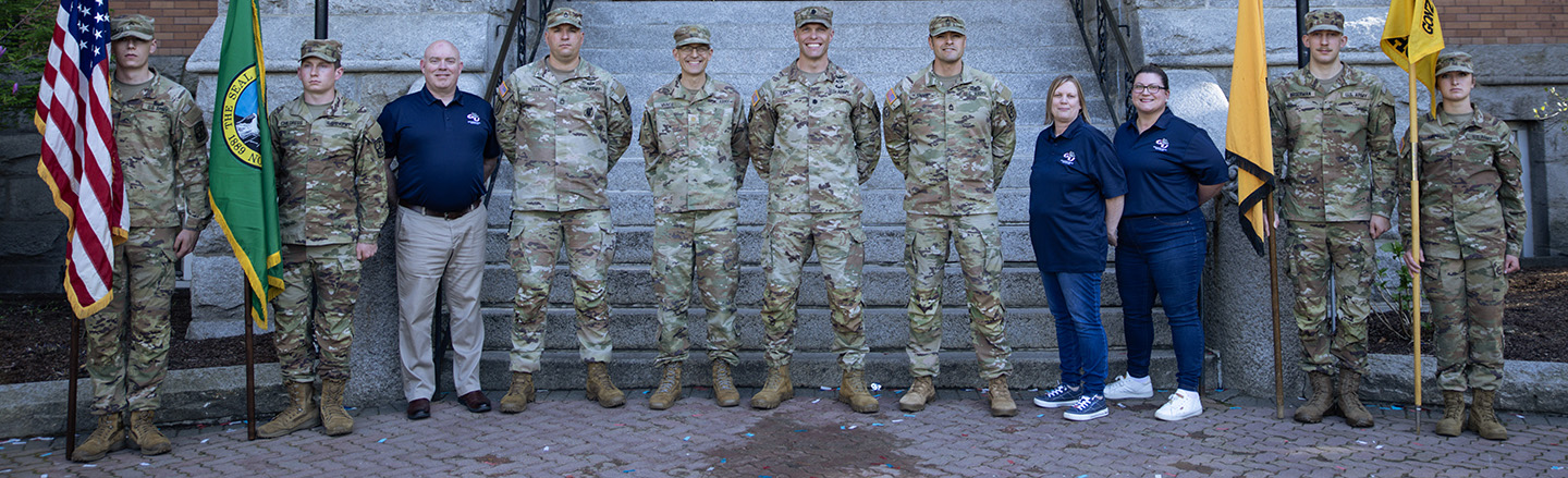 Gonzaga ROTC Cadre and Staff Members with Cadets