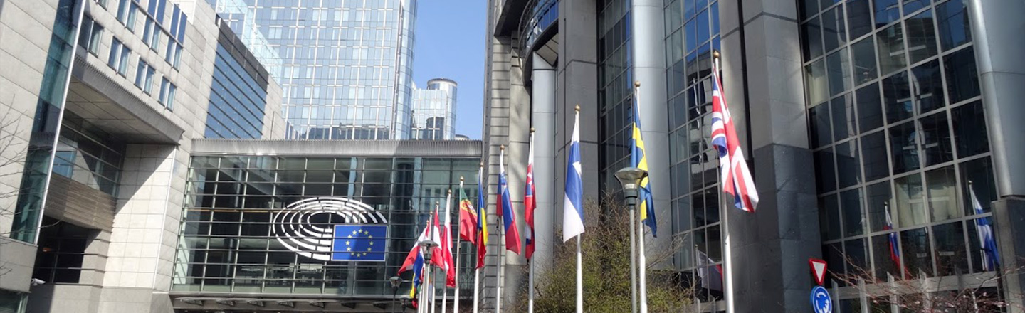 Global Leadership, Country Flags in front of Building, Brussels, Belgium