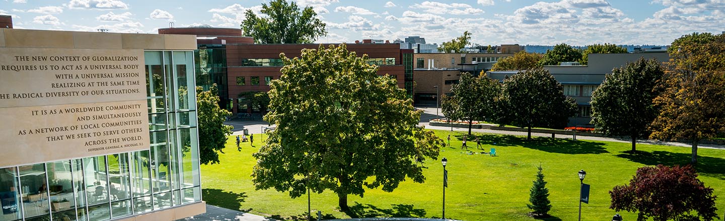 Drone Photo of Hemmingson Building and Lawn