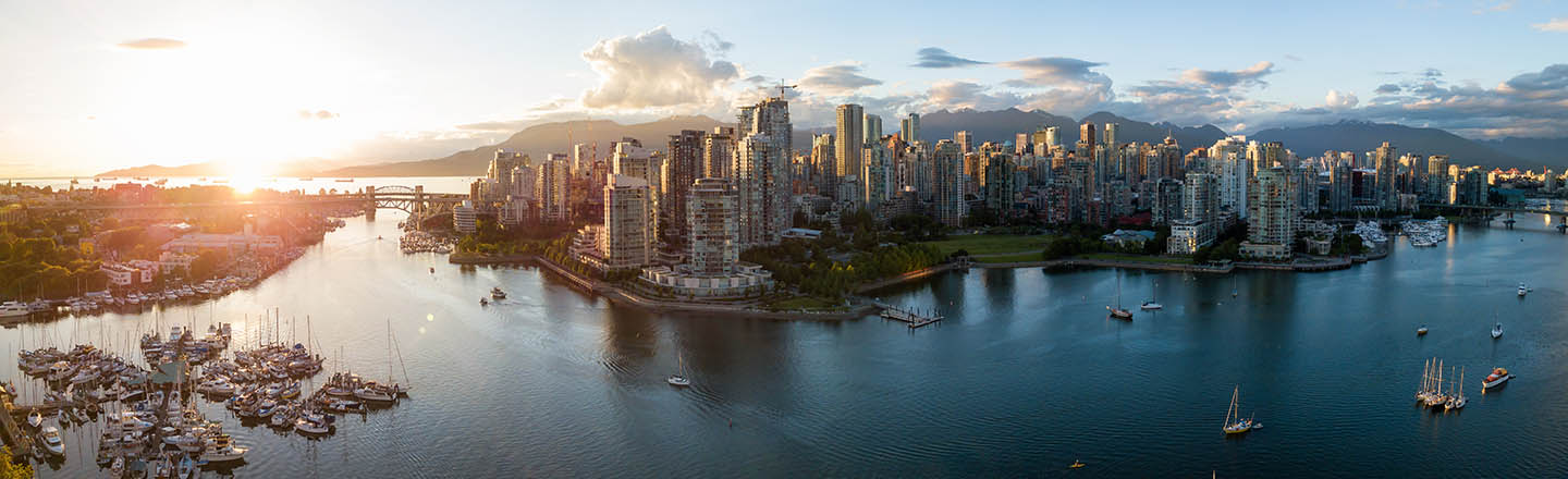 Sunset Panorama of Vancouver BC
