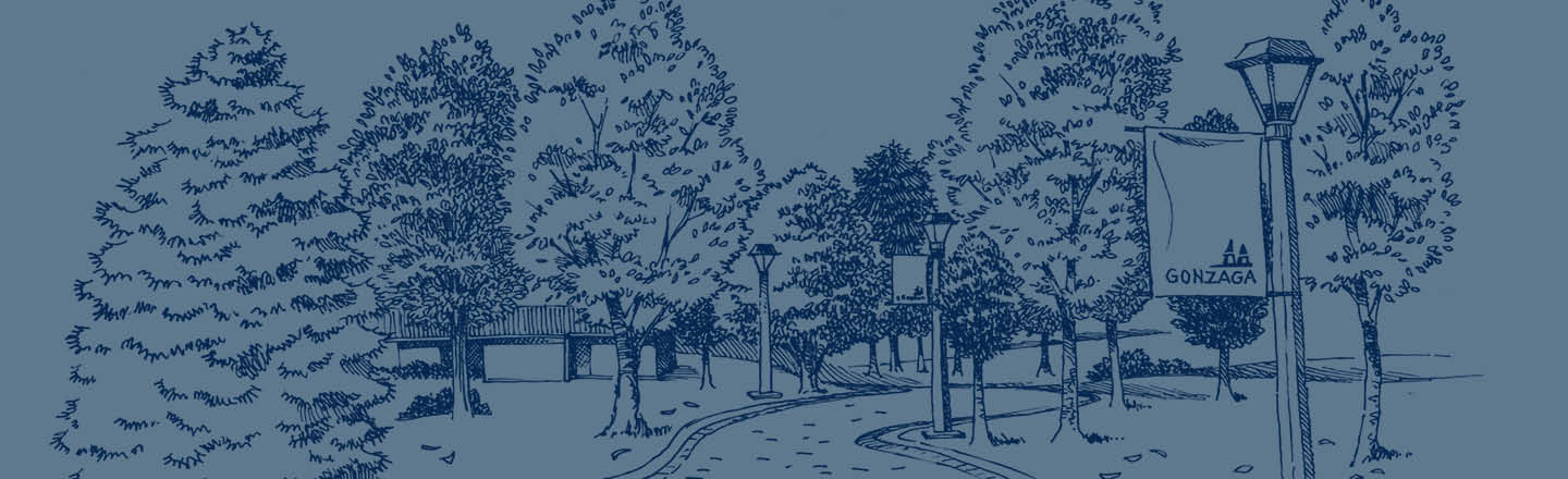 An illustration of a Gonzaga walkway