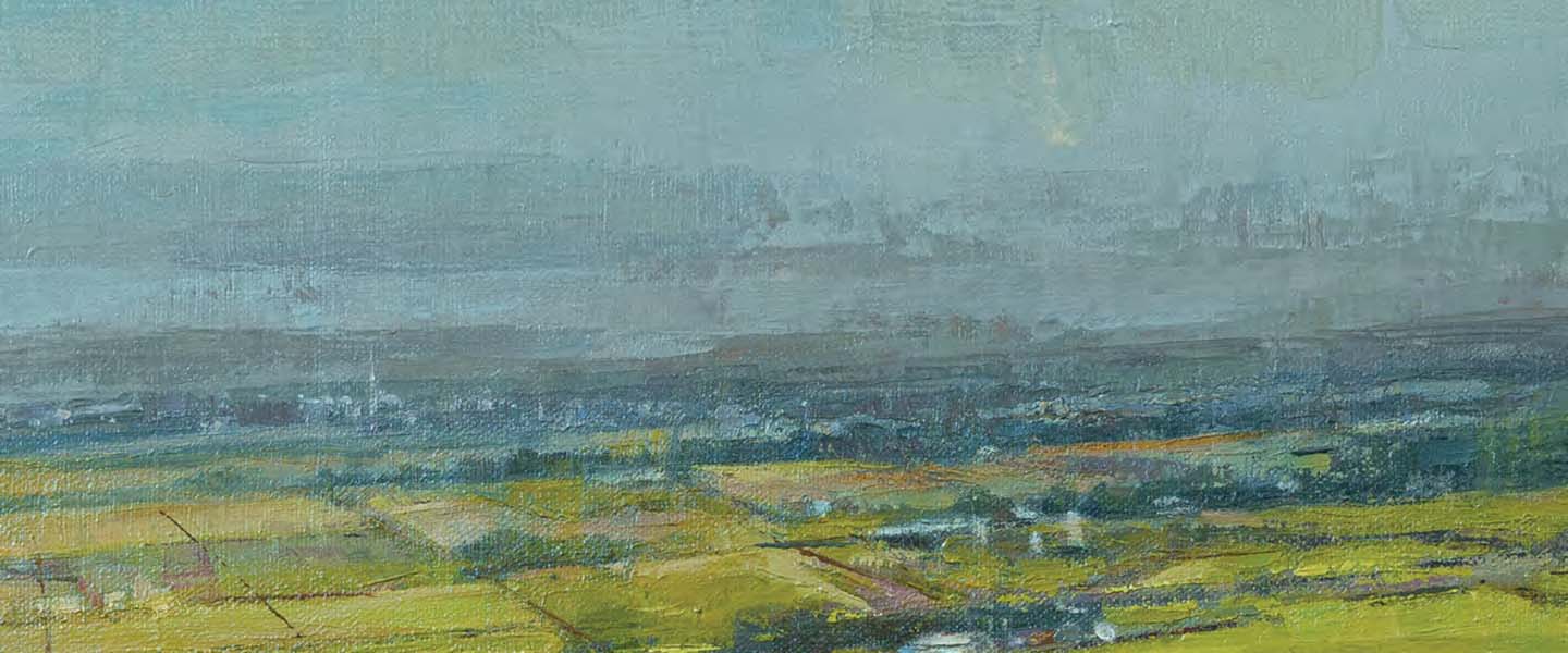 Oil on canvas landscape painting.