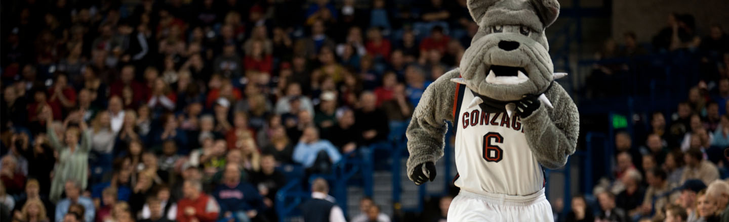 spike the bulldog at basketball game
