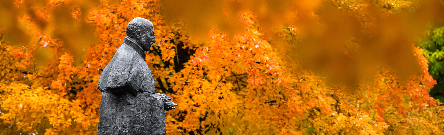 St. Ignatius statue on Gonzaga University campus
