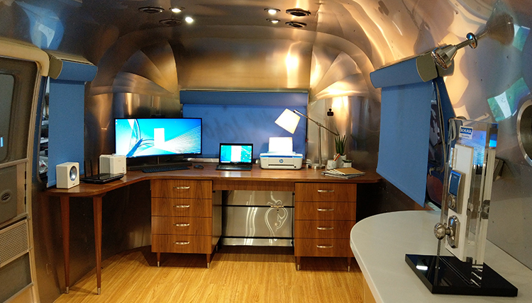 inside the Amazon Smarthome airstream trailer