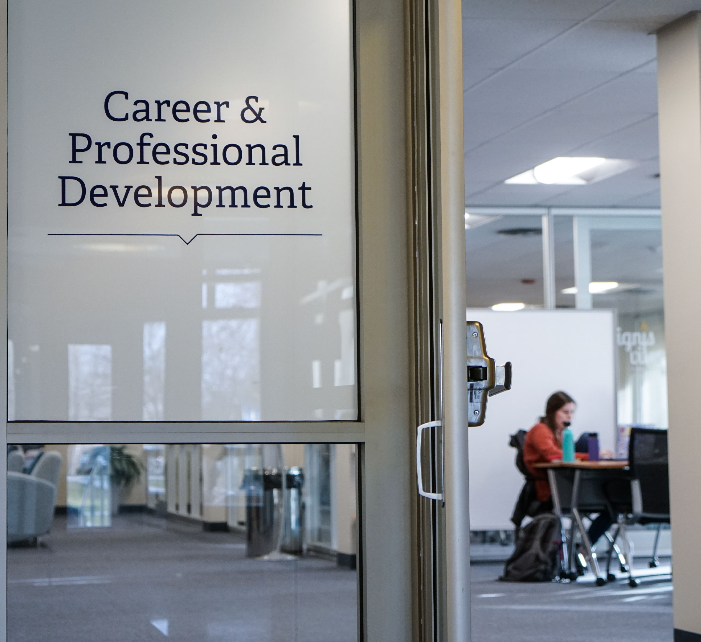 Student sitting in Career and Professional Development