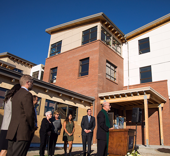 Gonzaga dedicates and blesses new Della Strada Jesuit community. (GU photo by Rajah Bose) 