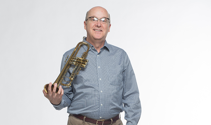 male musician with trumpet