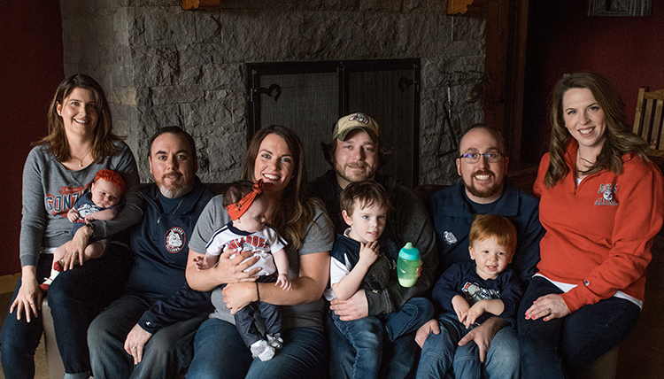 three couples with four children