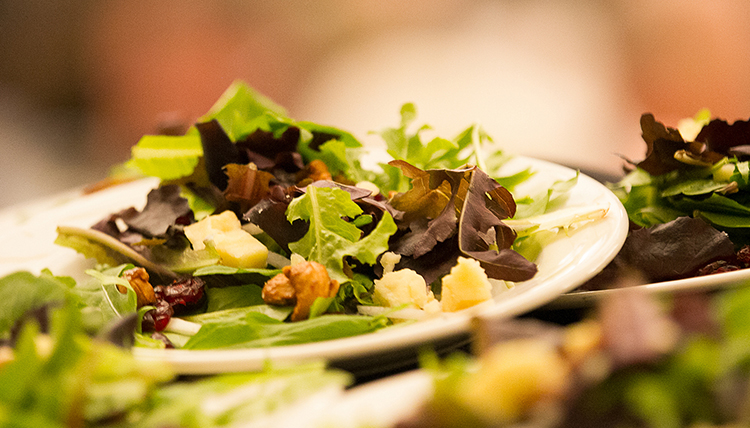 fresh salad greens on a plate