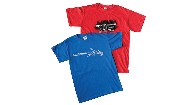 blue and red tshirts from Madonnastock