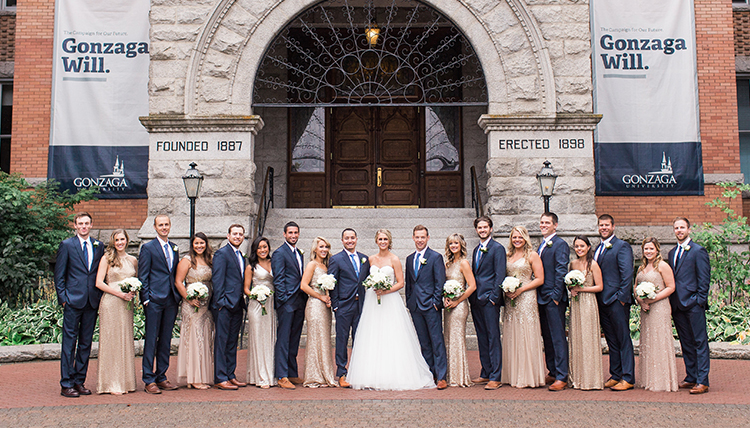 Gonzaga grads Ryan Reese and Shannon McCann with many other Zags