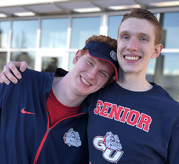 Jacob Masters (right) with his younger brother Joshua Masters, a rising Gonzaga sophomore. 