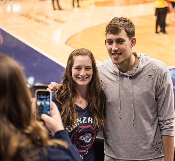 Kyle Wiltjer with fan.