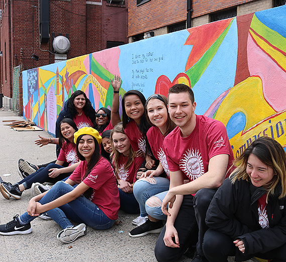 Gonzaga students take part in service at Hour Children in New York City in 2018 through the Mission: Possible service immersion program. This marks the 20th anniversary of the program. 