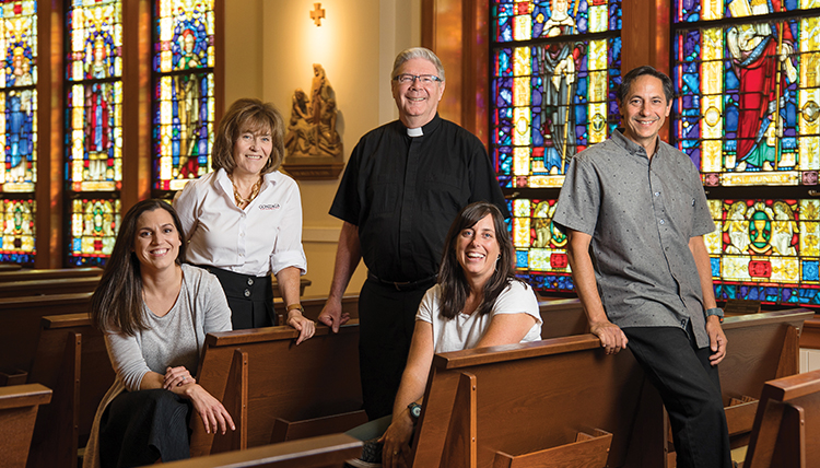 Members of the Gonzaga University department of mission and ministry, inside the student chapel