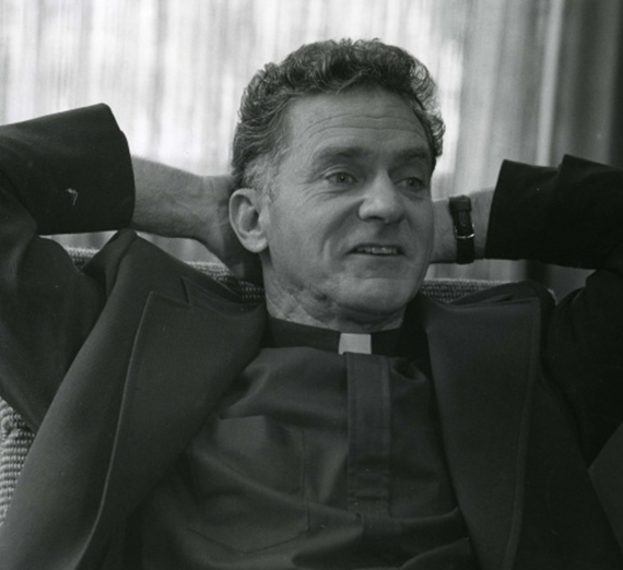 Black and white image of Fr. Coughlin.
