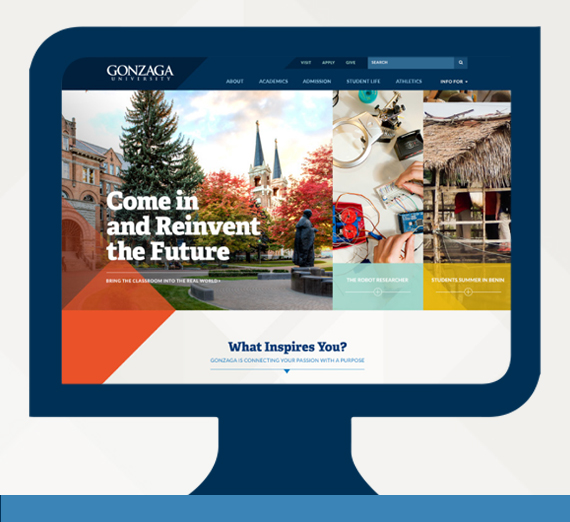 An image of Gonzaga's new website. 