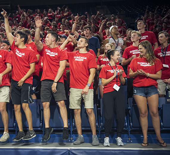 Members of the Class of 2021 at Orientation activities. (GU photo by Gavin Doremus)