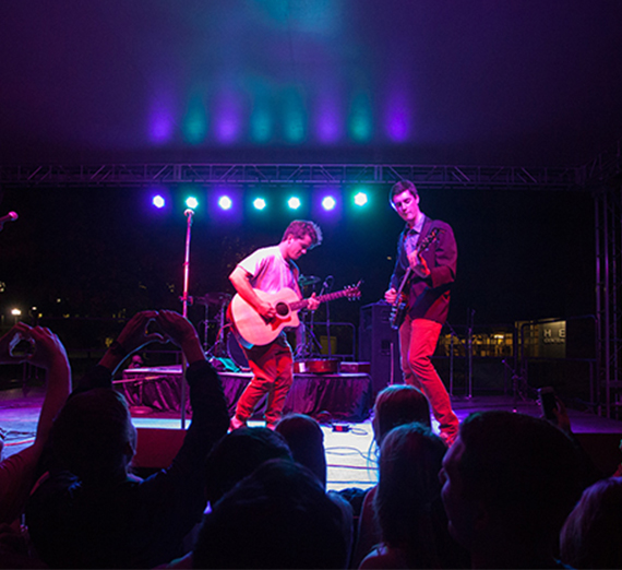 student musicians on stage at Gonzaga concert