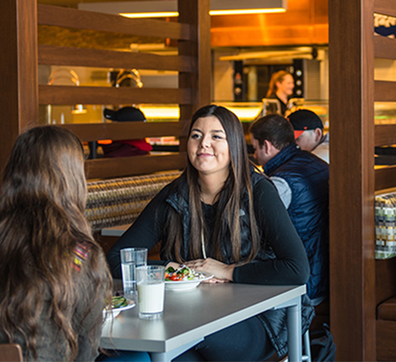 students dining in Gonzaga's COG