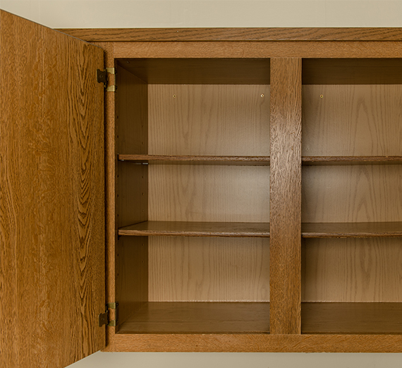 an empty food cupboard