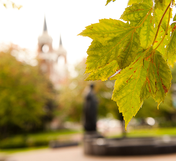 Statue of Jesus on campus. (GU photo)