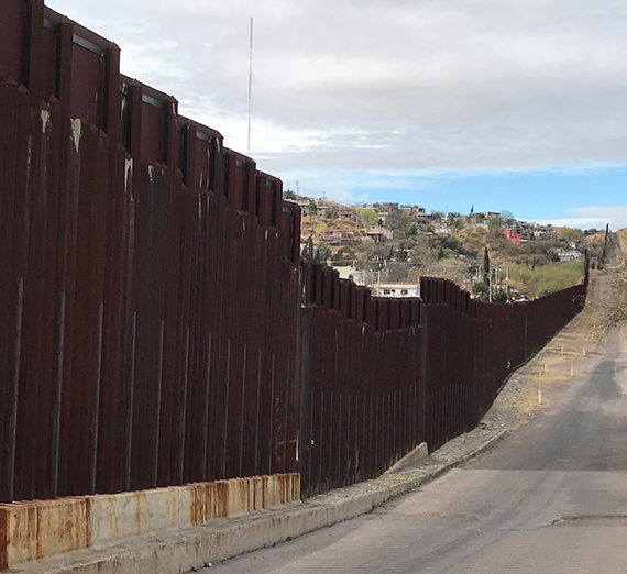 the border wall at Nogales, AZ and Nogales Mexico