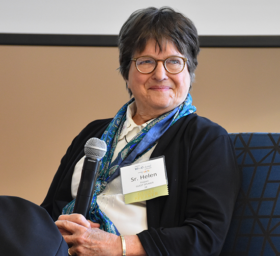 Sister Helen Prejean on stage