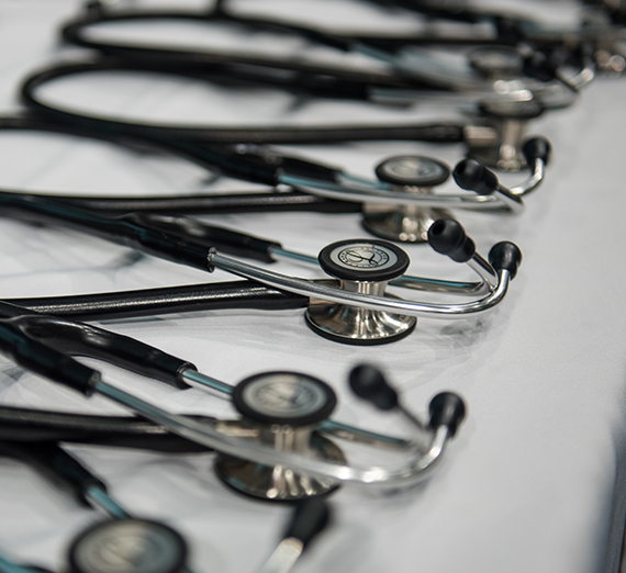 stethoscopes on table