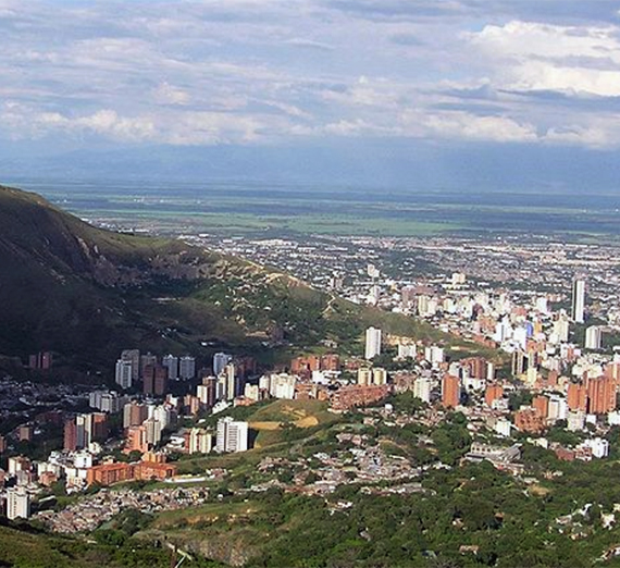 View of Cali Columbia from a distance.