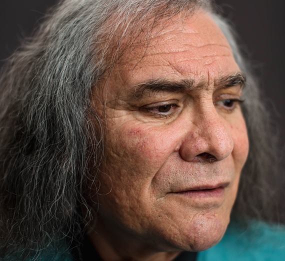 Side profile of older Native American man