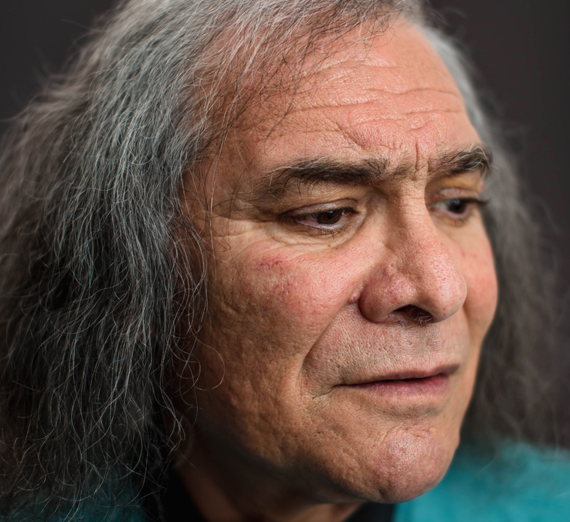 Side profile of older Native American man 