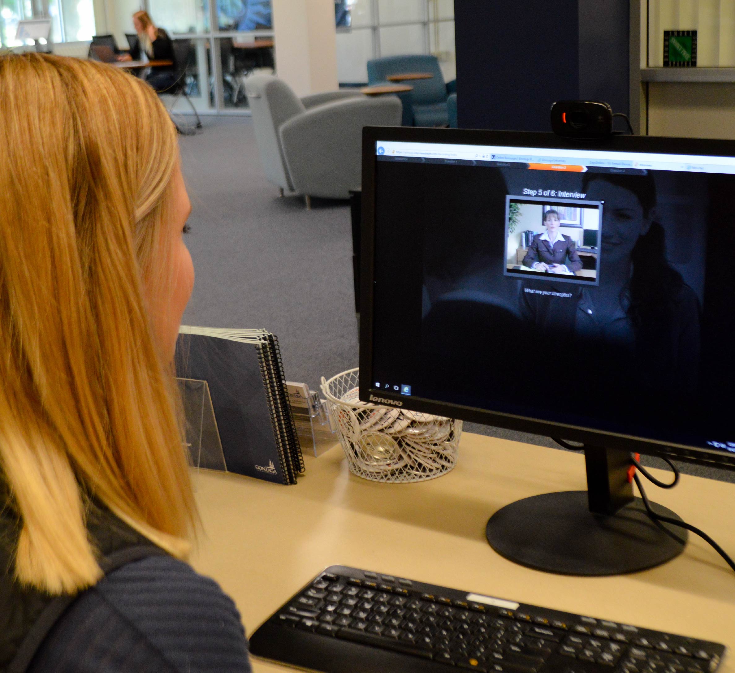 Student using InterviewStream Software