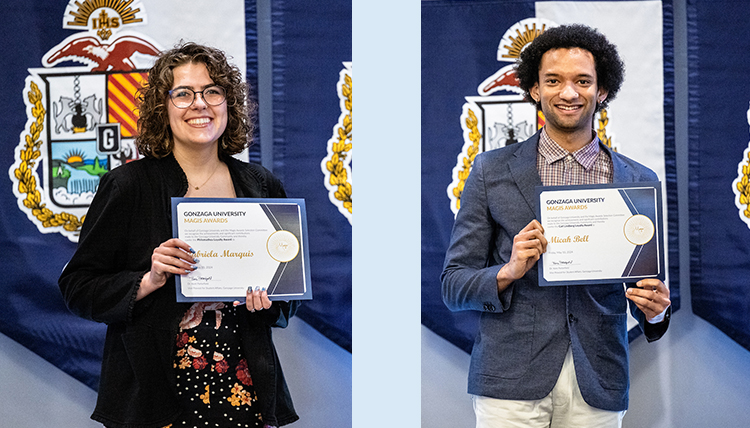two students receive awards