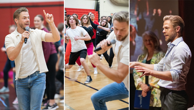 Photos of Derek Hough during different presentations