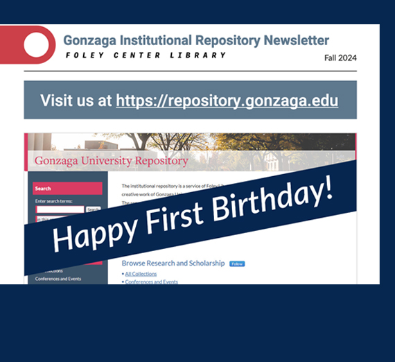 Screen shot of the IR Newsletter with Happy First Birthday! banner