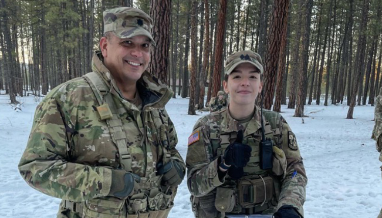 Lt. Col. Ed Rodriguez and an ROTC Cadet