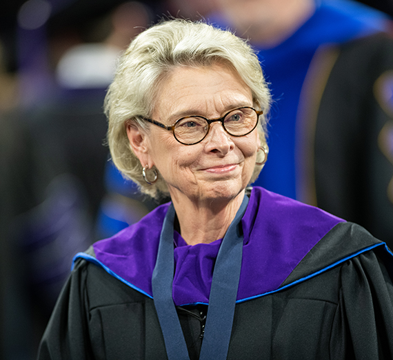 female in academic gown