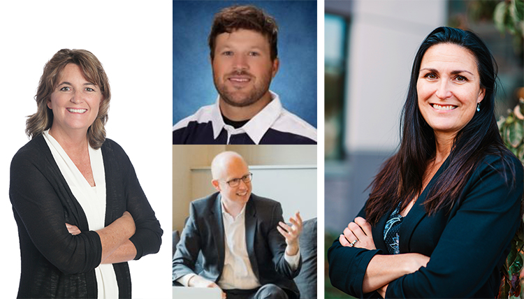 four individual headshots of 4 people