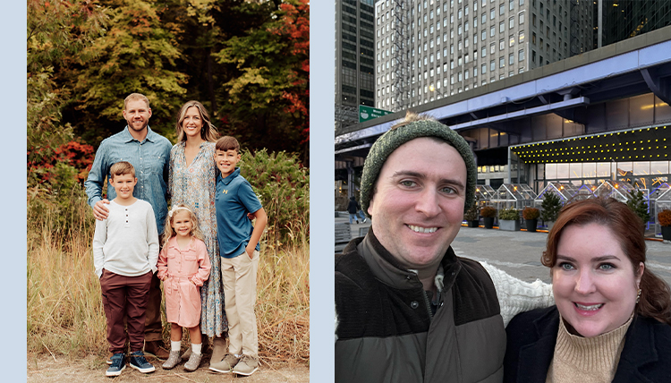 Brandy Galloway and her family pictured on the left and Jennifer Mahon pictured on the right.