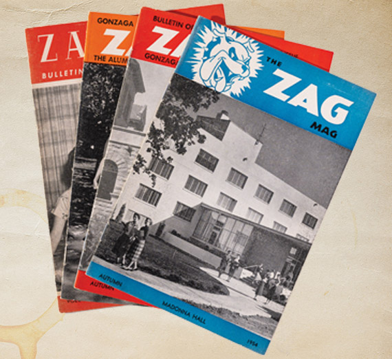 The cover of Zag Mag, Gonzaga's magazine in the 1950s